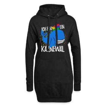 Ich bin ein Karnewal - Fasching + Konfetti Spruch - Hoodie-Kleid - Schwarz - Vorne