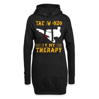 Le taekwondo est ma thérapie - Sweat-shirt à capuche long Femme - noir - Devant