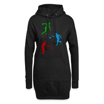 Boccia Silhouettes Joueur de pétanque Silhouettes - Sweat-shirt à capuche long Femme - noir - Devant