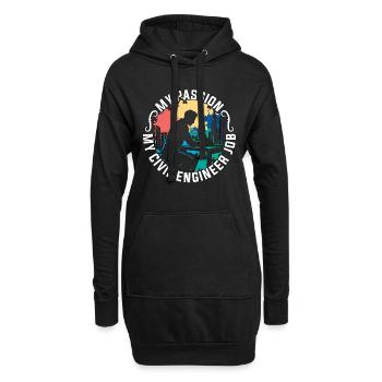 Civil Engineer My Passion My Engineer Contractor - Hoodie-Kleid - Schwarz - Vorne