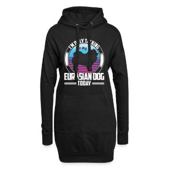 Ne parler qu’à Spitz eurasien - Sweat-shirt à capuche long Femme - noir - Devant