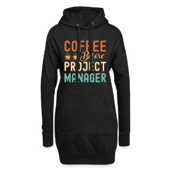 Project Manager Coffee Management Coffee Lover - Hoodie-Kleid - Schwarz - Vorne