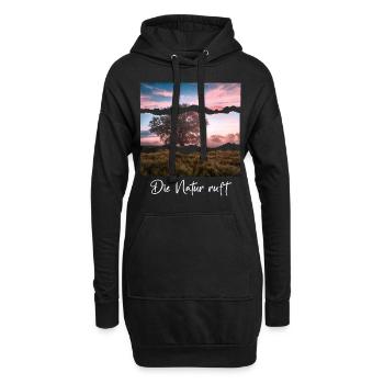 die natur ruft - Hoodie-Kleid - Schwarz - Vorne