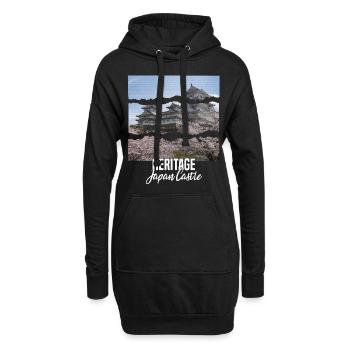 japan castle heritage - Hoodie-Kleid - Schwarz - Vorne