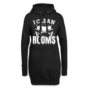 I Clean Rooms - House Cleaning House Cleaner House - Hoodie-Kleid - Schwarz - Vorne