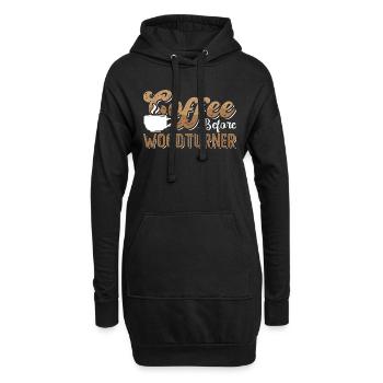 Café de tourneur sur bois avant l’amateur de café de menuisier - Sweat-shirt à capuche long Femme - noir - Devant