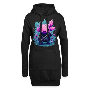 Axolotl - Hoodie-Kleid - Schwarz - Vorne