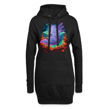 Axolotl - Hoodie-Kleid - Schwarz - Vorne