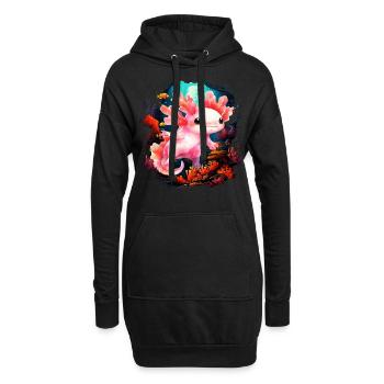 Axolotl - Hoodie-Kleid - Schwarz - Vorne