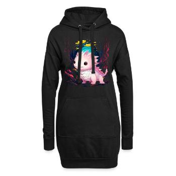 axolotl - Sweat-shirt à capuche long Femme - noir - Devant