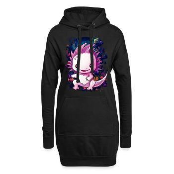 Axolotl - Hoodie-Kleid - Schwarz - Vorne