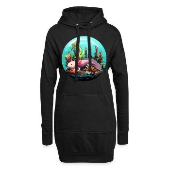 Axolotl - Hoodie-Kleid - Schwarz - Vorne