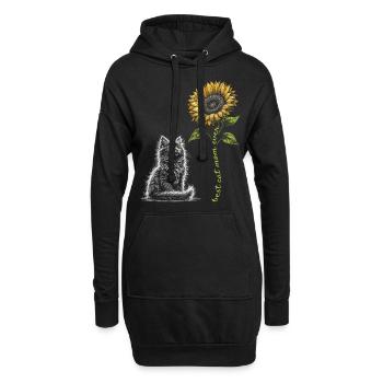La meilleure maman chat de tous les temps - Sweat-shirt à capuche long Femme - noir - Devant