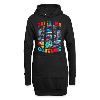 Das ist mein 90er Kostüm - Hoodie-Kleid - Schwarz - Vorne