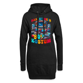 Das ist mein 90er Kostüm - Hoodie-Kleid - Schwarz - Vorne