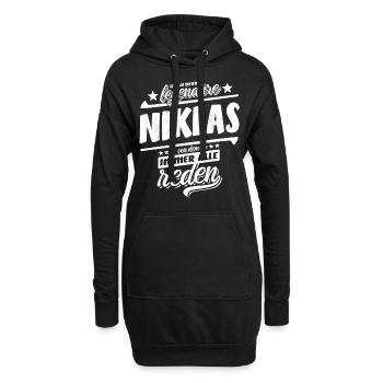 Ich bin dieser legendäre Niklas von dem alle reden - Hoodie-Kleid - Schwarz - Vorne