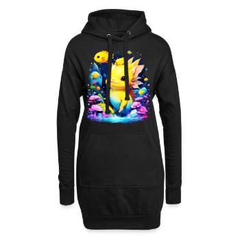 Axolotl - Hoodie-Kleid - Schwarz - Vorne