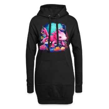 Axolotl - Hoodie-Kleid - Schwarz - Vorne