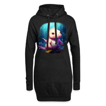Axolotl - Hoodie-Kleid - Schwarz - Vorne