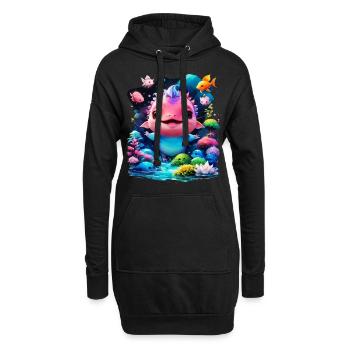 Axolotl - Hoodie-Kleid - Schwarz - Vorne
