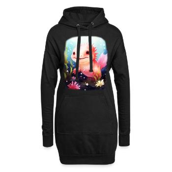 Axolotl - Hoodie-Kleid - Schwarz - Vorne