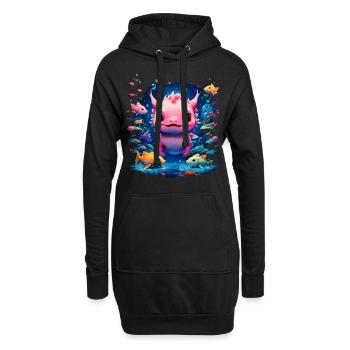 Axolotl - Hoodie-Kleid - Schwarz - Vorne