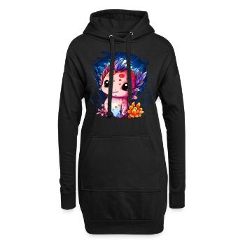 Axolotl - Hoodie-Kleid - Schwarz - Vorne