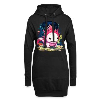Axolotl - Hoodie-Kleid - Schwarz - Vorne
