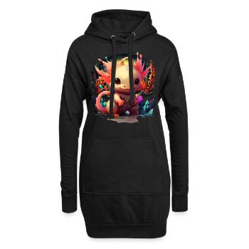 Axolotl - Hoodie-Kleid - Schwarz - Vorne
