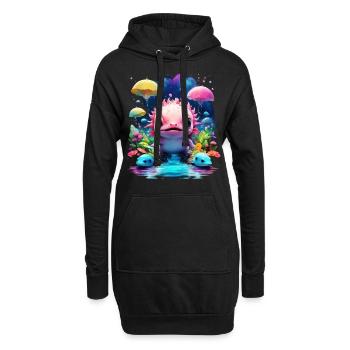 Axolotl - Hoodie-Kleid - Schwarz - Vorne