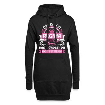 Regina Name Vorname Namenstag Namensgeschenk - Hoodie-Kleid - Schwarz - Vorne