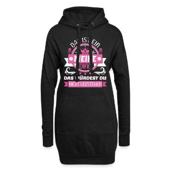 Meike Name Vorname Namenstag Namensgeschenk - Hoodie-Kleid - Schwarz - Vorne