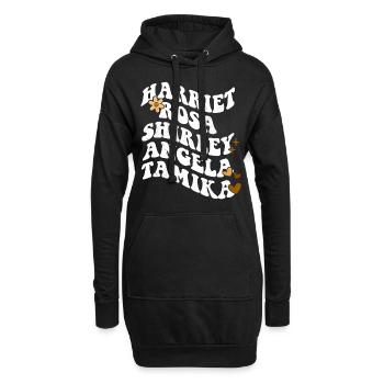 Rétro Groovy Pride Harriet Rosa Shirley Angela - Sweat-shirt à capuche long Femme - noir - Devant