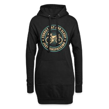 Bikepacker - Forget Eat And Sleep Just Bikepacking - Hoodie-Kleid - Schwarz - Vorne