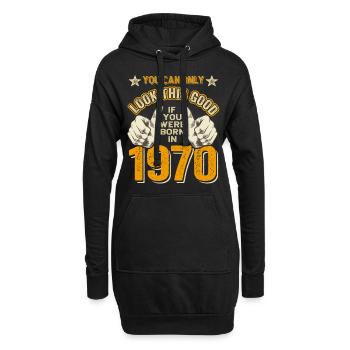 Geburtstag 1970 Jahrgang 1970 geboren 1970 - Hoodie-Kleid - Schwarz - Vorne
