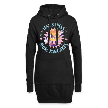 Pancake Lover Kids Less Stress - Hoodie-Kleid - Schwarz - Vorne
