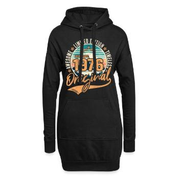 Jahrgang 1976 48.Geburtstag Original 1976 - Hoodie-Kleid - Schwarz - Vorne