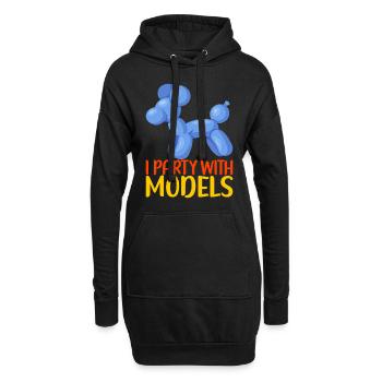 Ballon Animal Ballon Twisting - Sweat-shirt à capuche long Femme - noir - Devant
