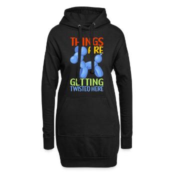 Ballontier Balloon Twisting - Hoodie-Kleid - Schwarz - Vorne