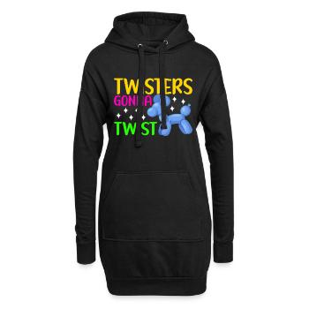Ballontier Balloon Twisting - Hoodie-Kleid - Schwarz - Vorne