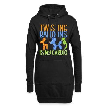 Ballontier Balloon Twisting - Hoodie-Kleid - Schwarz - Vorne