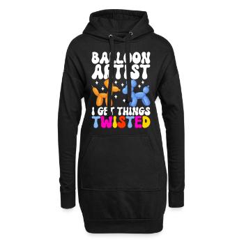 Ballontier Balloon Twisting - Hoodie-Kleid - Schwarz - Vorne