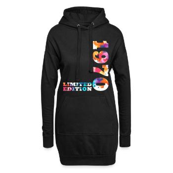 Anniversaire coloré édition limitée des années 1970 - Sweat-shirt à capuche long Femme - noir - Devant