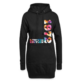 Colorful Birthday Limited Edition 1972 - Hoodie Dress - black - Front