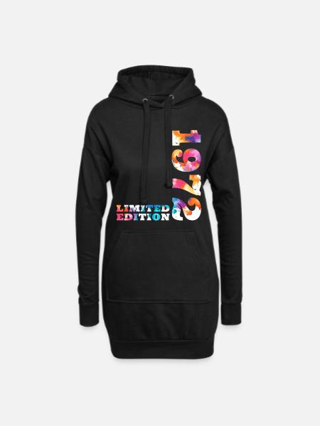 Farbenfroh Geburtstag Limited Edition 1972 - Hoodie-Kleid - Schwarz
