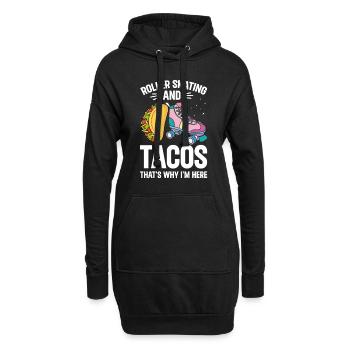 Roller Skating And Tacos - Funny Roller Skating - Hoodie-Kleid - Schwarz - Vorne