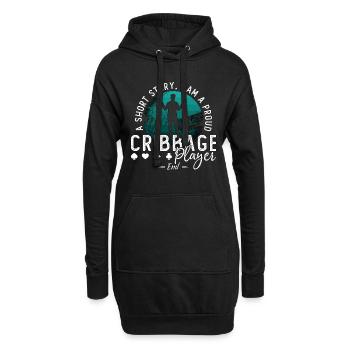 Joueur de cribbage Une histoire courte Je suis un amateur de jeux de cartes - Sweat-shirt à capuche long Femme - noir - Devant