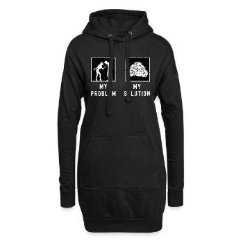 Bunco Player My Problem My Solution Pictogram Dad - Hoodie-Kleid - Schwarz - Vorne