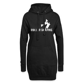 Roller Skates Roller Skating Silhouette Roller Ska - Hoodie-Kleid - Schwarz - Vorne