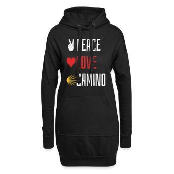 Paix Amour Camino - Coeur - Sweat-shirt à capuche long Femme - noir - Devant